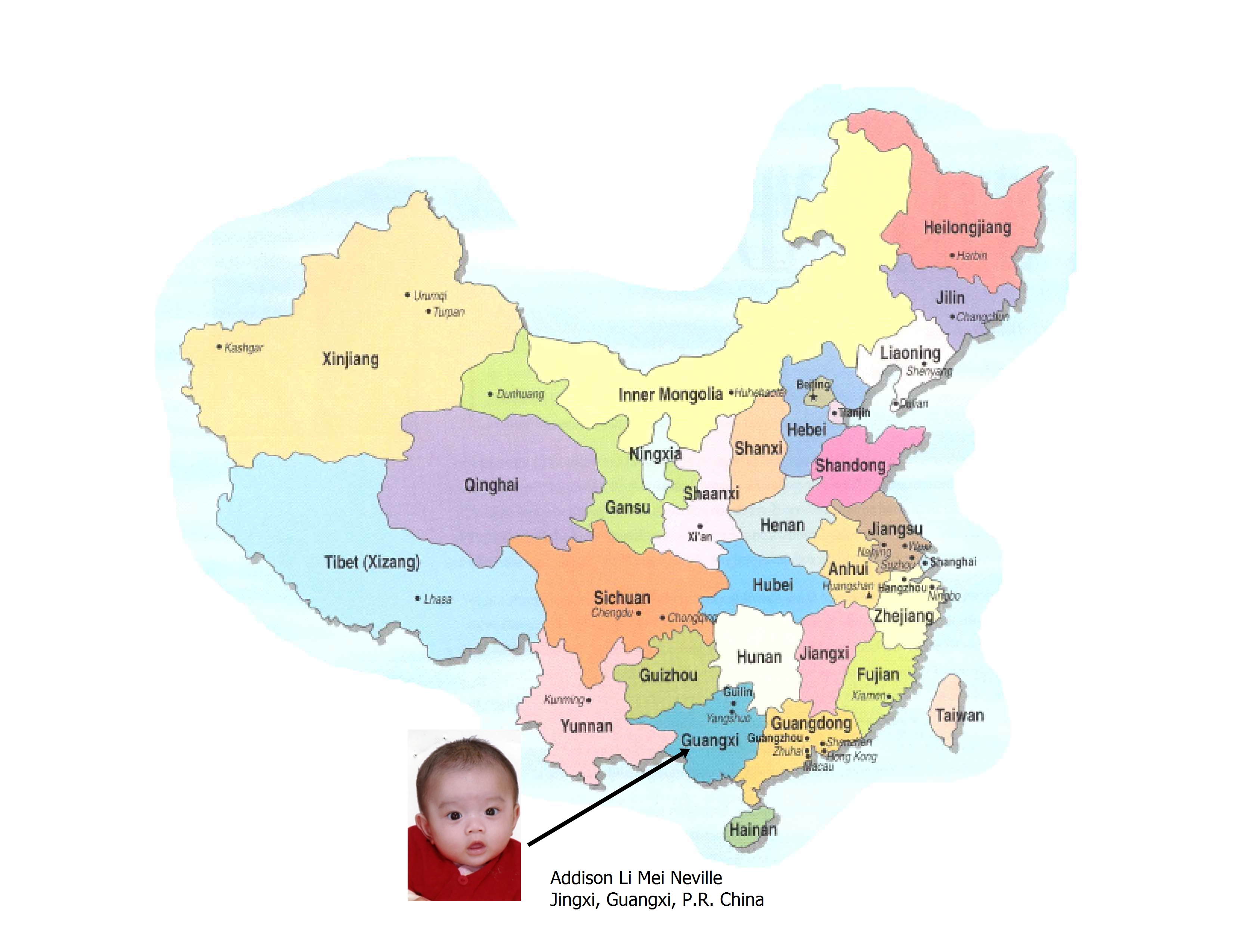 Addison map of china